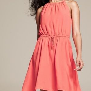 Banana Republic Coral Halter Dress